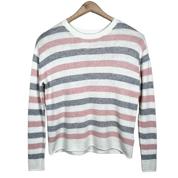 VELVET Striped Wool Cashmere Blend Crewneck Sweater - Picture 8 of 8